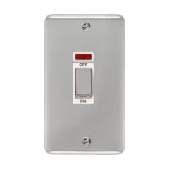 Click Deco Plus DPCH503WH 45A 2 Gang (Vertical) DP Plate Switch With Neon Chrome