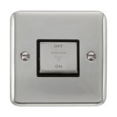 Click Deco Plus DPCH520BK 10A 3 Pole Fan Isolation Plate Switch Chrome