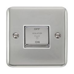 Click Deco Plus DPCH520WH 10A 3 Pole Fan Isolation Plate Switch Chrome