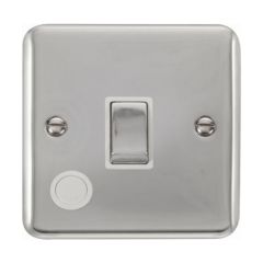 Click Deco Plus DPCH522WH 20A DP Plate Switch With Optional Flex Outlet Chrome
