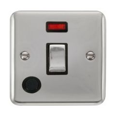 Click Deco Plus DPCH523BK 20A DP Plate Switch With Optional Flex Outlet With Neon Chrome