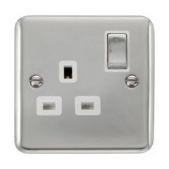 Click Deco Plus DPCH535WH 13A 1 Gang DP Switched Socket Outlet Chrome