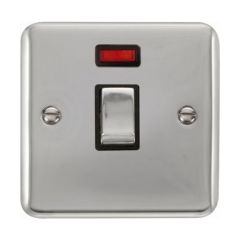 Click Deco Plus DPCH723BK 20A DP Plate Switch With Neon Chrome