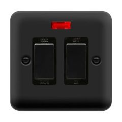 Click Deco Plus DPMB024BK 20A DP Sink/Bath Plate Switch With Neon Matt Black