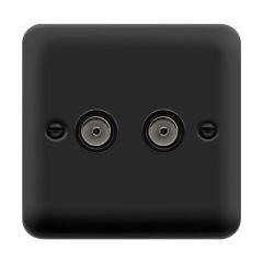 Click Deco Plus DPMB066BK Twin Non-Isolated Coaxial Outlet Matt Black