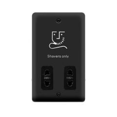 Click Deco Plus DPMB100BK 115V/230V Dual Voltage Shaver Socket Outlet Matt Black