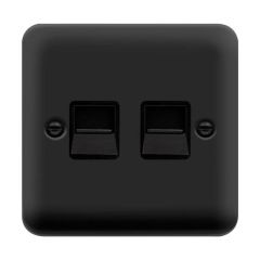 Click Deco Plus DPMB126BK Twin Telephone Outlet (Secondary) Matt Black