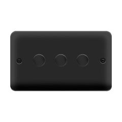 Click Deco Plus DPMB163 3 Gang 2 Way 100W Dimmer Switch Matt Black