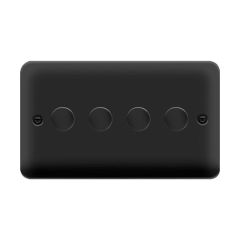 Click Deco Plus DPMB164 4 Gang 2 Way 100W Dimmer Switch Matt Black
