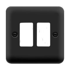 Click Deco Plus DPMB20402 2 Gang GridPro Frontplate Matt Black