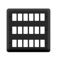 Click Deco Plus DPMB20518 18 Gang GridPro Frontplate Matt Black