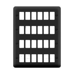 Click Deco Plus DPMB20524 24 Gang GridPro Frontplate Matt Black