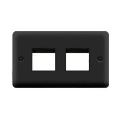 Click Deco Plus DPMB404BK 2 Gang MiniGrid Unfurnished Plate - 2 x 2 Apertures Matt Black