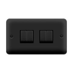Click Deco Plus DPMB414BK 10AX 4 Gang 2 Way Plate Switch Matt Black