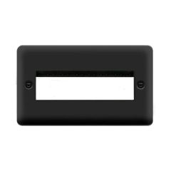 Click Deco Plus DPMB426BK 2 Gang MiniGrid Unfurnished Plate - 6 In-Line Apertures Matt Black