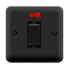 Click Deco Plus DPMB501BK 45A 1 Gang DP Plate Switch With Neon Matt Black