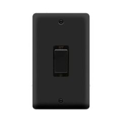 Click Deco Plus DPMB502BK 45A 2 Gang (Vertical) DP Plate Switch Matt Black