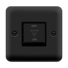 Click Deco Plus DPMB520BK 10A 3 Pole Fan Isolation Plate Switch Matt Black