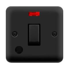 Click Deco Plus DPMB523BK 20A DP Plate Switch With Optional Flex Outlet With Neon Matt Black