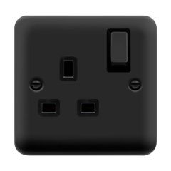 Click Deco Plus DPMB535BK 13A 1 Gang DP Switched Socket Outlet Matt Black