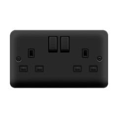 Click Deco Plus DPMB536BK 13A 2 Gang DP Switched Socket Outlet Matt Black