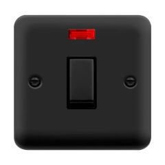 Click Deco Plus DPMB723BK 20A DP Plate Switch With Neon Matt Black