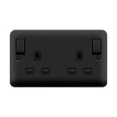 Click Deco Plus DPMB836BK 13A 2 Gang DP Switched Socket Outlet Matt Black