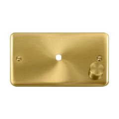 Click Deco Plus DPSB185 1 Gang Unfurnished Dimmer Plate & Knob (1000W Max) - 1 Aperture Satin Brass