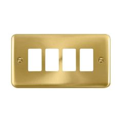 Click Deco Plus DPSB20404 4 Gang GridPro Frontplate Satin Brass