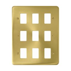 Click Deco Plus DPSB20509 9 Gang GridPro Frontplate Satin Brass