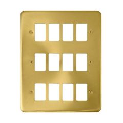 Click Deco Plus DPSB20512 12 Gang GridPro Frontplate Satin Brass