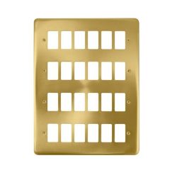 Click Deco Plus DPSB20524 24 Gang GridPro Frontplate Satin Brass