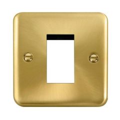 Click Deco Plus DPSB310 1 Gang New Media Unfurnished Plate - 1 Aperture Satin Brass