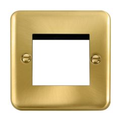 Click Deco Plus DPSB311 1 Gang New Media Unfurnished Plate - 2 Apertures Satin Brass