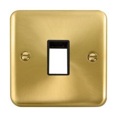 Click Deco Plus DPSB401BK 1 Gang MiniGrid Unfurnished Plate - 1 Aperture Satin Brass