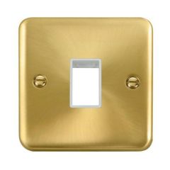 Click Deco Plus DPSB401WH 1 Gang MiniGrid Unfurnished Plate - 1 Aperture Satin Brass