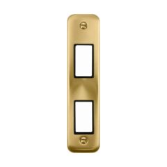Click Deco Plus DPSB472BK 2 Gang MiniGrid Unfurnished Architrave Plate - 2 Apertures Satin Brass