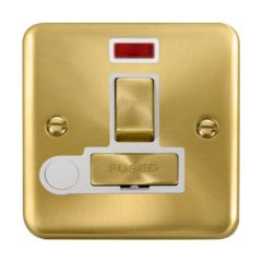 Click Deco Plus DPSB552WH 13A DP Switched FCU With Neon & Optional Flex Outlet Satin Brass
