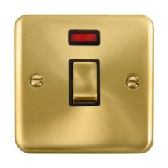 Click Deco Plus DPSB723BK 20A DP Plate Switch With Neon Satin Brass