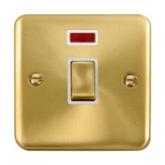 Click Deco Plus DPSB723WH 20A DP Plate Switch With Neon Satin Brass