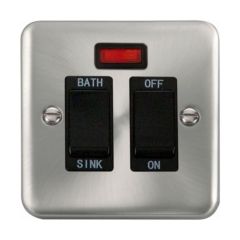 Click Deco Plus DPSC024BK 20A DP Sink/Bath Plate Switch With Neon Satin Chrome