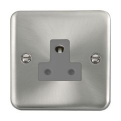 Click Deco Plus DPSC038GY 5A Round Pin Socket Outlet Satin Chrome