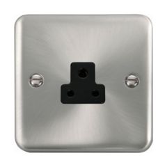 Click Deco Plus DPSC039BK 2A Round Pin Socket Outlet Satin Chrome