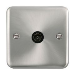 Click Deco Plus DPSC065BK Single Non-Isolated Coaxial Outlet Satin Chrome