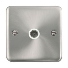 Click Deco Plus DPSC065WH Single Non-Isolated Coaxial Outlet Satin Chrome