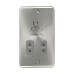 Click Deco Plus DPSC100GY 115V/230V Dual Voltage Shaver Socket Outlet Satin Chrome