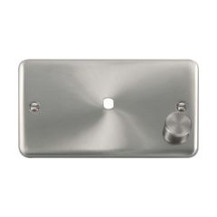 Click Deco Plus DPSC185 1 Gang Unfurnished Dimmer Plate & Knob (1000W Max) - 1 Aperture Satin Chrome