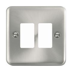 Click Deco Plus DPSC20402 2 Gang GridPro Frontplate Satin Chrome