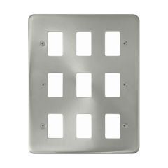 Click Deco Plus DPSC20509 9 Gang GridPro Frontplate Satin Chrome