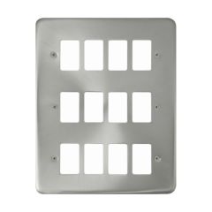 Click Deco Plus DPSC20512 12 Gang GridPro Frontplate Satin Chrome